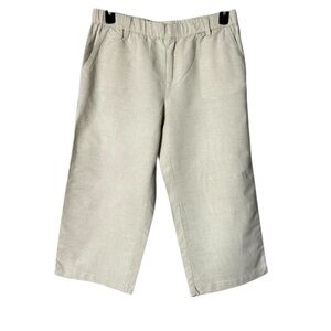 Liz Claiborne Womens Linen Wide Leg‎ Cropped Pants Medium Beachy Bohemian Lagom